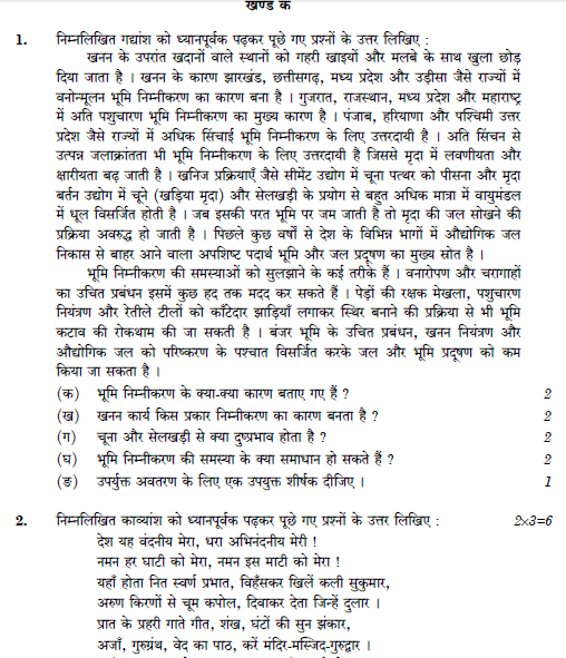 CBSE Class 10 Hindi B Question Paper Solved 2019 Set O